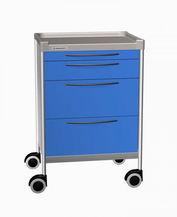 CARRELLO IN ACCIAIO INOX CON 4 CASSETTI mm 640x480